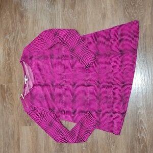 (L) Chaus New York Geometric Print Barbiecore Feminine Bold Causal Relaxed Fit
